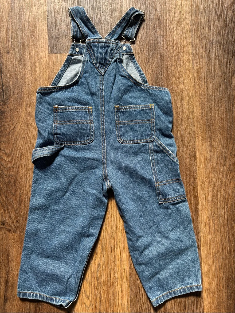 Kids Vintage Denim Airplane Overalls with Airplane Embroideries size T3